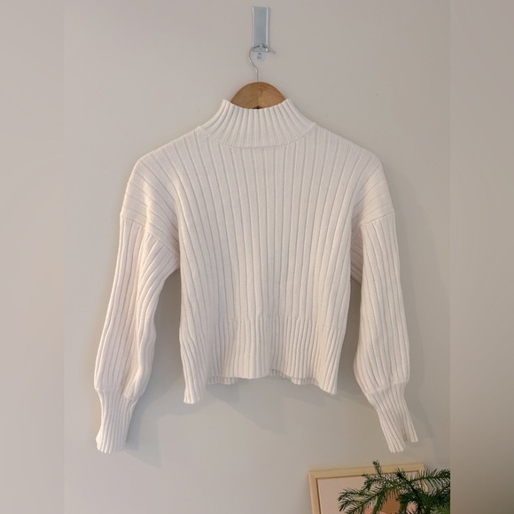 ZAFUL Women's Mock Neck Sweater Long Sleeve Ribbed Knit Basic Cropped Pullover - Picture 2 of 5